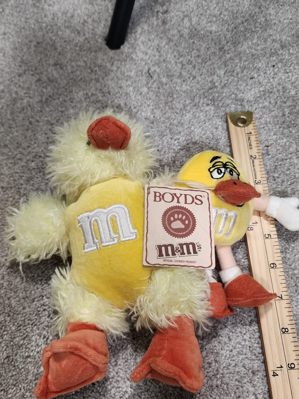  2006 Boyds Floppy Yellow M&M Plush Stuffed Easter Chick Set w/Tag